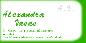 alexandra vasas business card